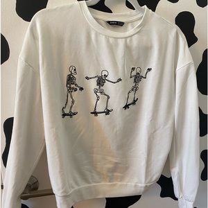 Women’s Skateboarding Skeletons Crewneck Sweatshirt